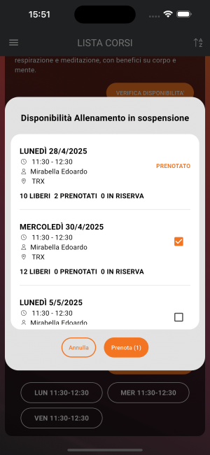 Prenotazione Lezione